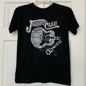 Johnny Cash Graphic Band Tee Man In Black Short Sleeve T Shirt Sz XS